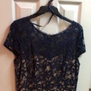 Blue Sequin and Lace Dress